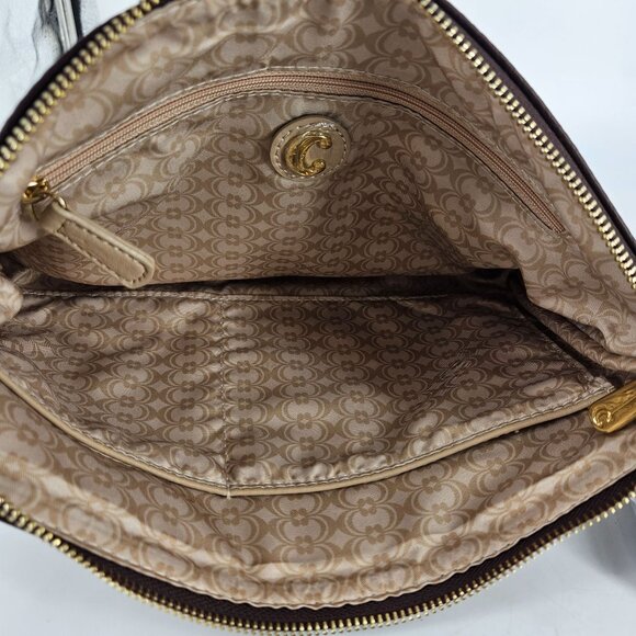 Studded Wristlet Clutch Purse Bag Brown Gold Silver Accents 2 Detach Straps 11x7 - Picture 6 of 13